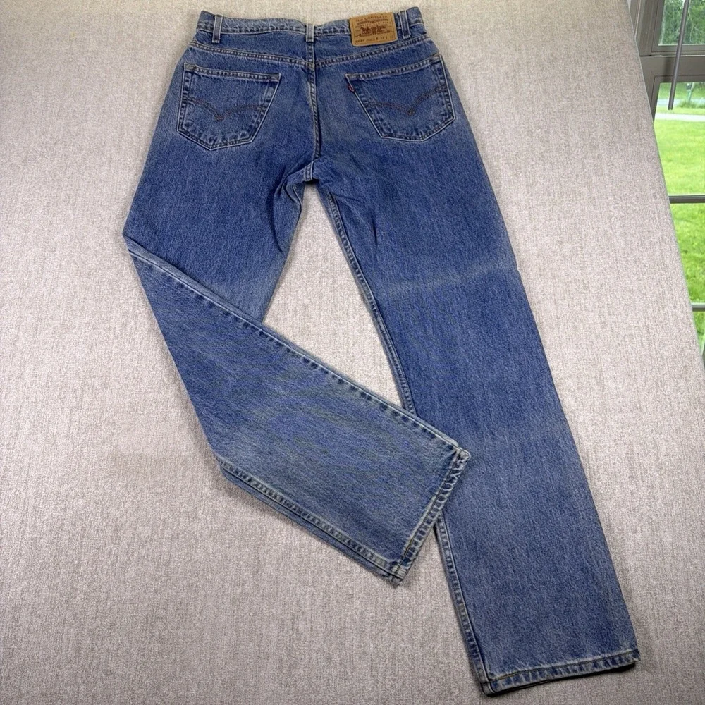 VTG‎ Levis Jeans Men 34 x 30 Straight Leg Medium Wash Red bat wing Made in USA